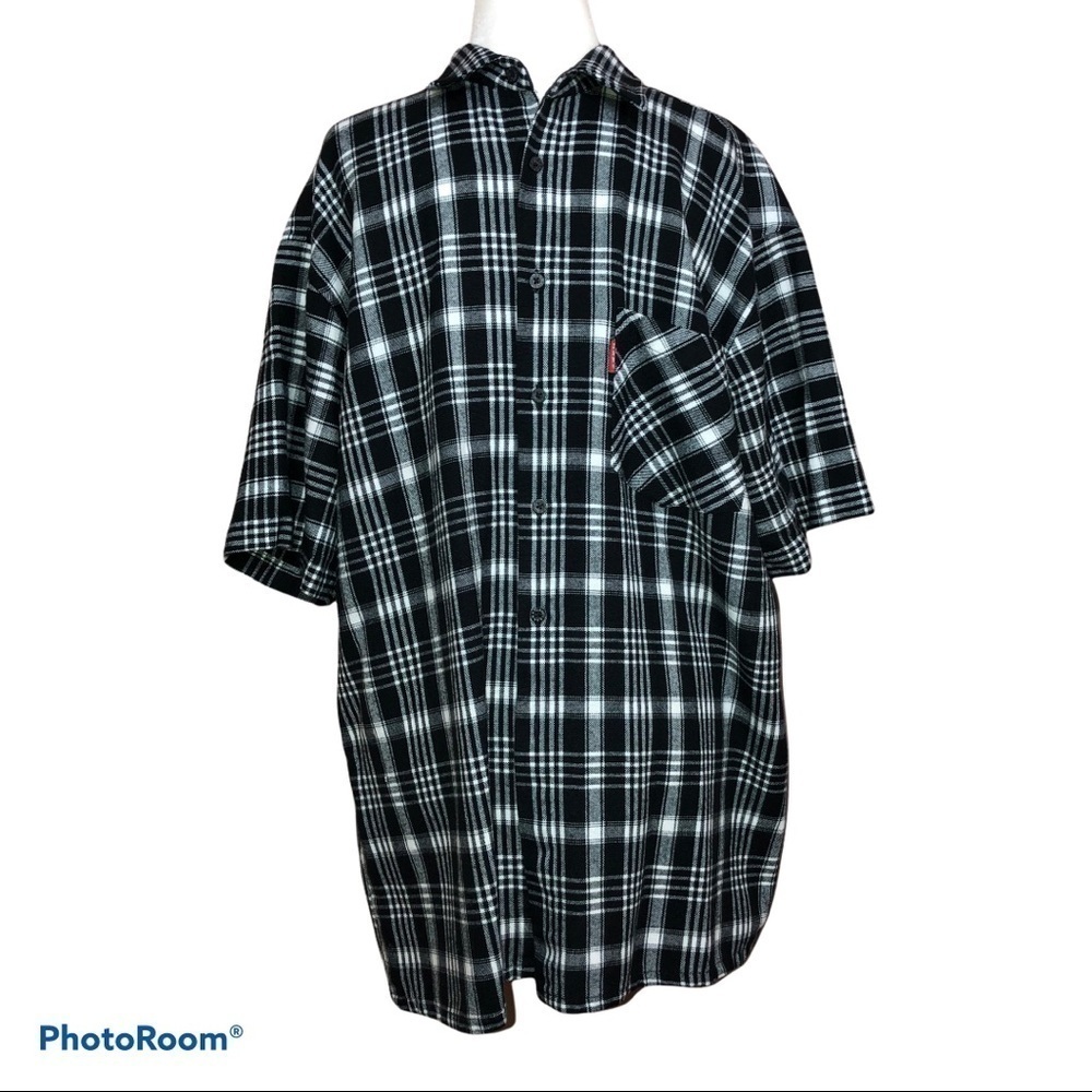 Vintage Zam Classic Plaid Button Down Short Sleeve Shirt Sz M